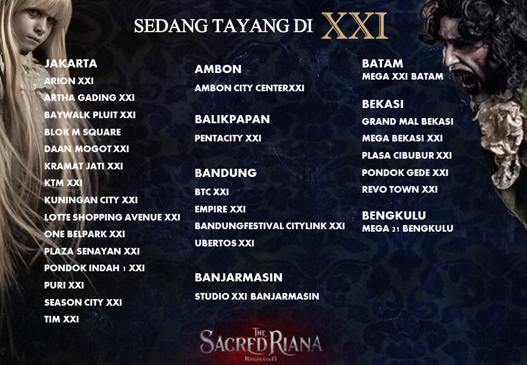 rinesisind's tweet photo. #TheSacredRianaMovie sudah tayang mulai 14 Maret 2019 di seluruh Bioskop Indonesia.

#SaatnyaBermain Bersama 'The Sacred' @rianariani di @cinema21.

#TheSacredRiana #rinesis #RianaAntoinette https://t.co/B0c500O7GB