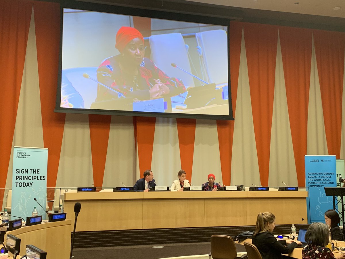 EUintheUS's tweet photo. Exec Directors of @UN_Women &amp; @globalcompact, @phumzileunwomen and @Lise_Kingo evaluate progress on women’s economic empowerment:

➕ on parental leave / sexual harassment 
➖ on narrowing gender pay gap

#WEPsForum #CSW63 #EUatCSW63 https://t.co/Z69akgyRe1