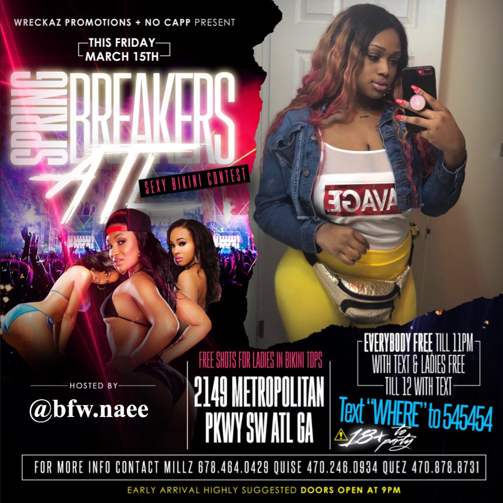 JmillzRMF's tweet image. Friday Night Party Text WHERE to 545454 now for free entry #SpringBreakersAtl