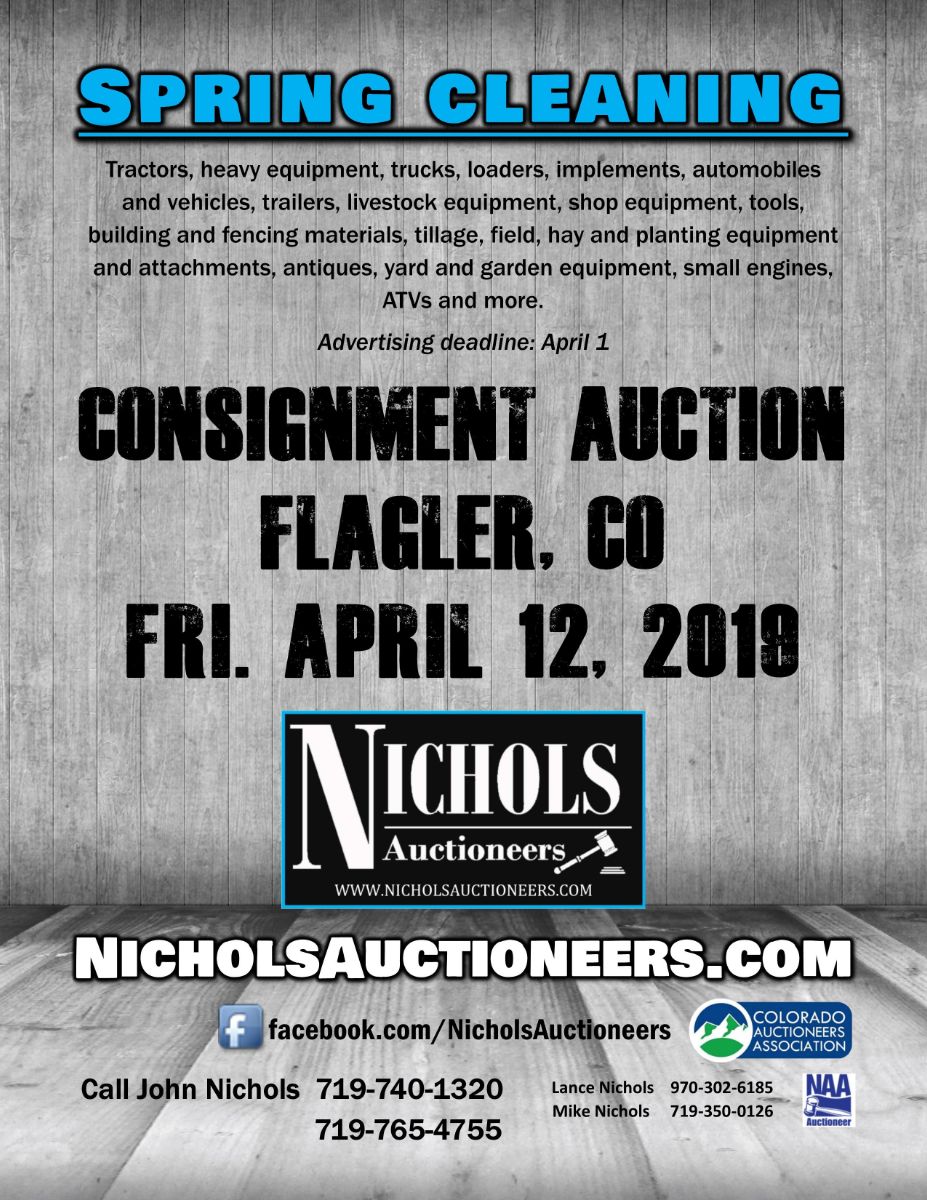 Flagler Consignment Auction- April 12th! #Auction #ColoradoAuctioneer #AuctionsWork - mailchi.mp/9cb9a72391d1/f…