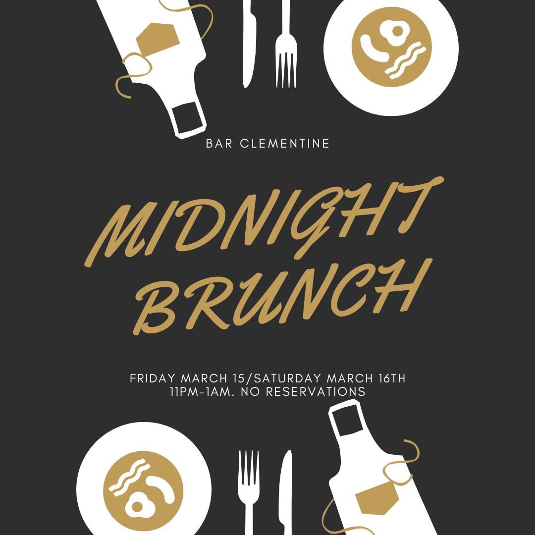 A very special, late-night addition to this St. Patrick's Day weekend. The return of the Clementine brunch -- at midnight. #yegfood