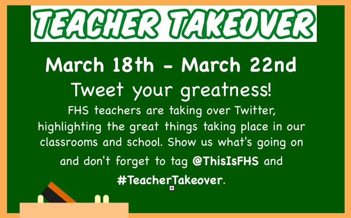 ThisIsFHS's tweet photo. #MediaMakeover was last week - time for #TeacherTakeover next week!! @FremdVikings share the great things happening with your class, team or club. Prizes for the most ❤️ and retweets! #fhsspirit https://t.co/wbcYLTODOM