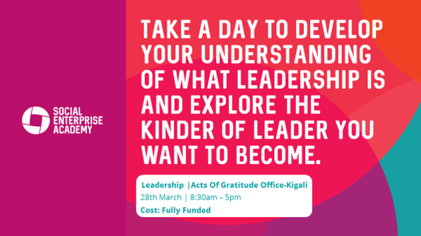 SEA_Rwanda's tweet photo. Join us in the leadership programme organized by @SEA_Rwanda  in partnership with @actsofgratitude to explore approaches and theories to leadership. You can apply through the link below!
https://t.co/PSqfrs2TSG https://t.co/xjOh9Eyz9k