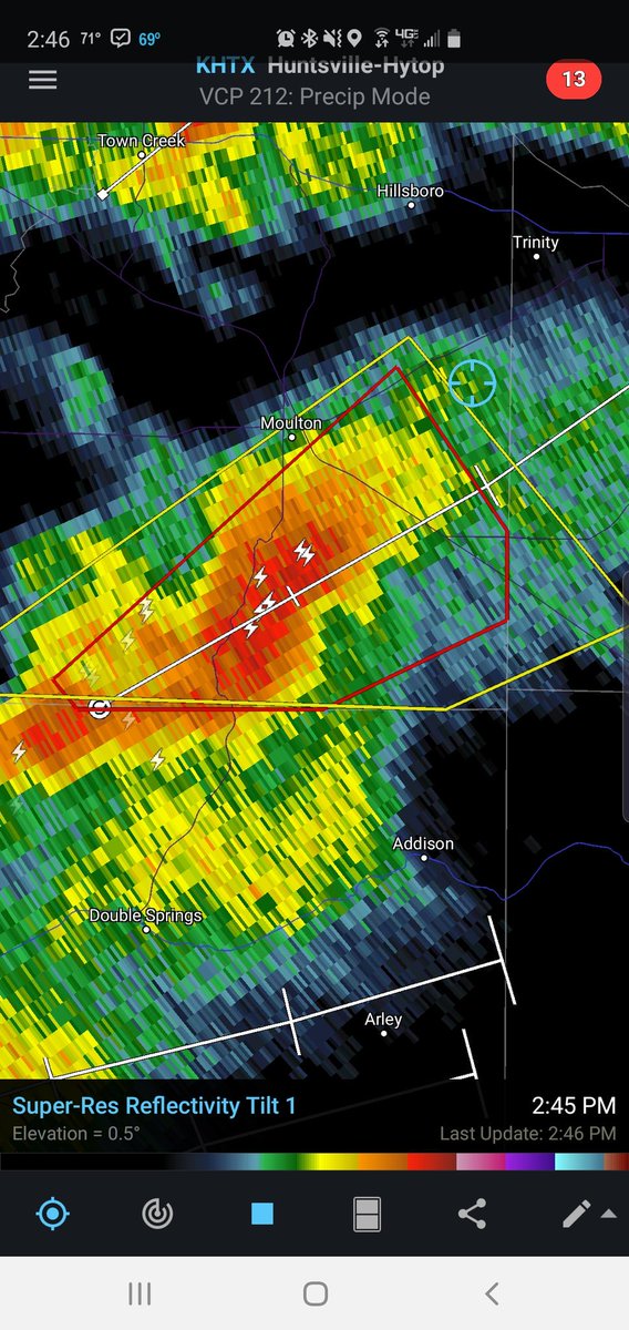 bradleyroden's tweet photo. Possible tornado Lawrence County, AL @RadarScope https://t.co/e5xTwvSHhW