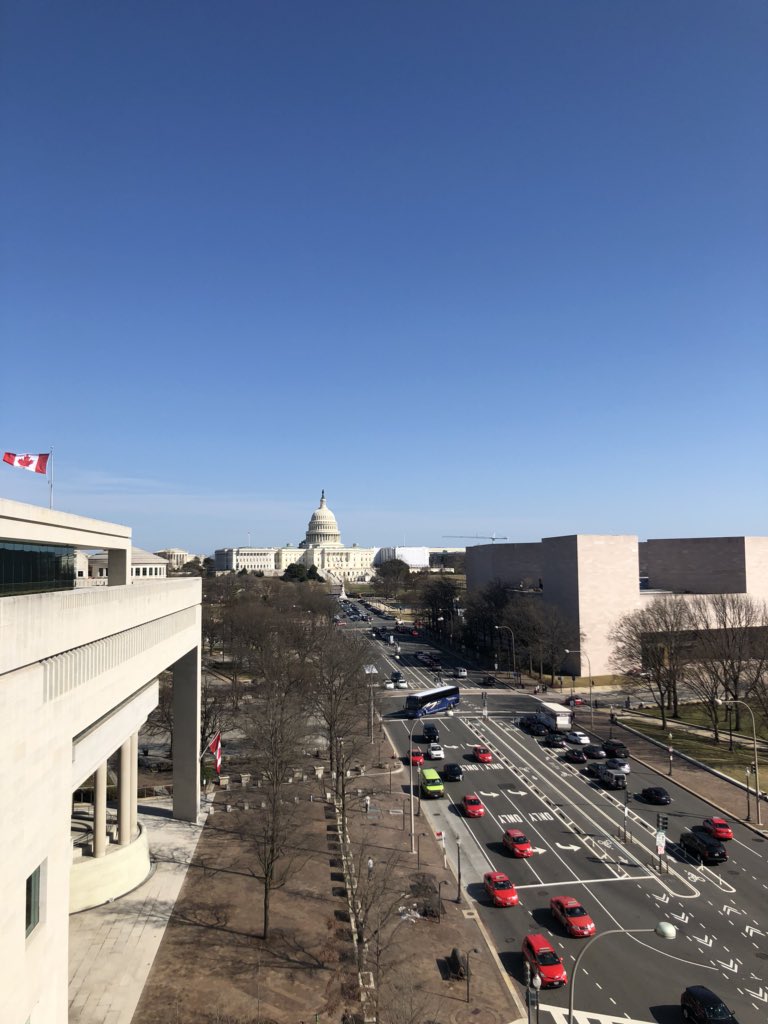 EOSDC19's tweet photo. We’ve arrived! View of the capitol building from the Newseum! @EOSmithHS https://t.co/1hXLXcMs8D