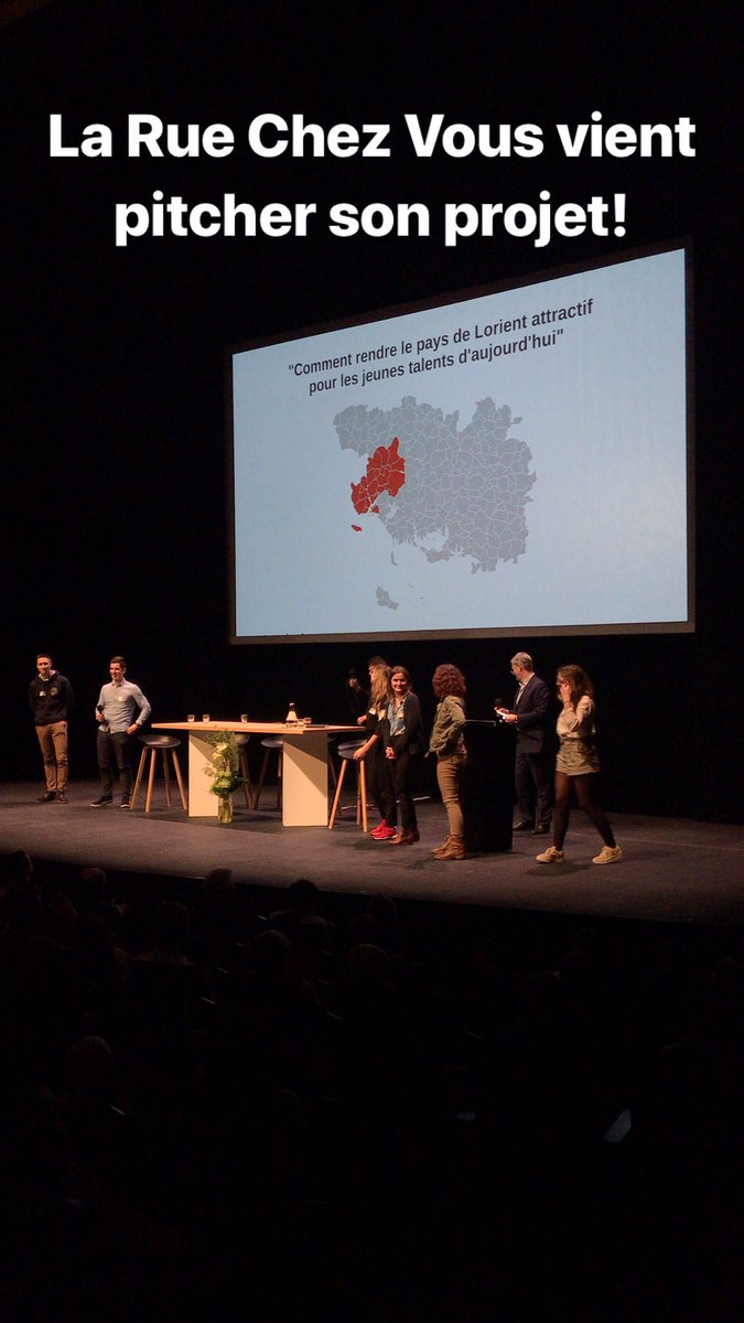 Le troisième groupe d’étudiants vient pitcher son projet : La Rue Chez Vous. Comment redonner du dynamisme à Lorient pour les jeunes étudiants? #ljle2019