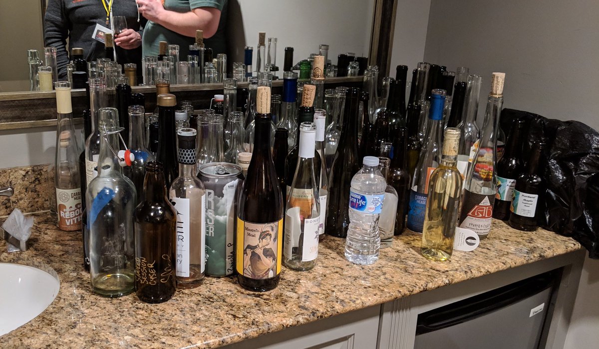 MeadManTim's tweet photo. Dead Soldier line in the party room at #MeadCon last night. https://t.co/qxYugkGd87