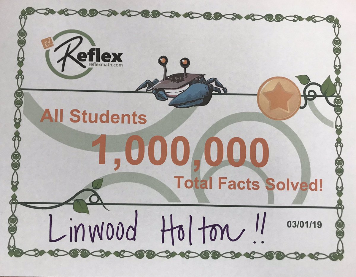 EL_EmilyD's tweet photo. So proud of the students at Holton Elementary for solving 1,000,000 math facts!!!! #ReflexMath @ExploreLearning @RPS_Schools https://t.co/uvfEEsg8tb