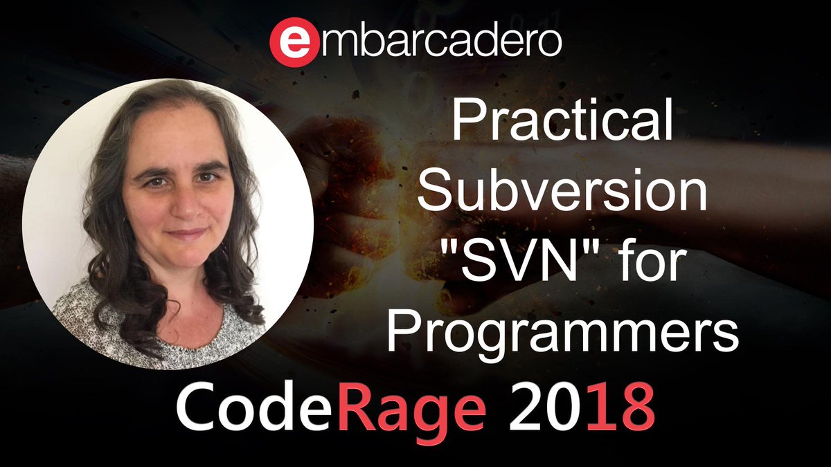 EmbarcaderoTech's tweet photo. Learn how to use subversion on Windows more effectively! Ann Lynnworth covers file conflicts, PAS, DFM and DPROJ differences, custom MIME types for UTF-8 plain text files, and more. Watch this #CodeRage2018 replay for one week without registration: https://t.co/yLxh6CXtFg #coding https://t.co/IuMT1j1wCs