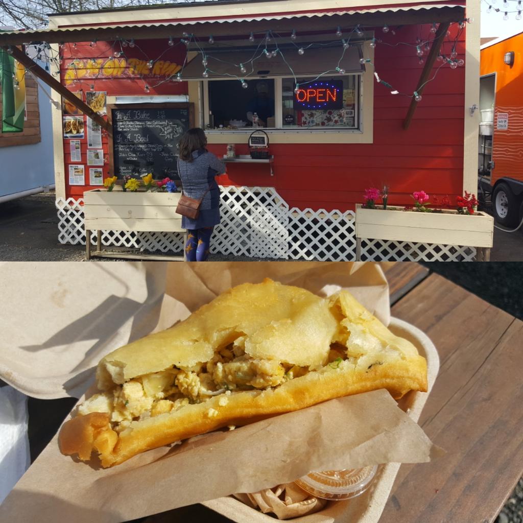 ortuguese salted cod omelette bake from Bake On The Run in Sellwood off Tacoma at Picnic Park. A true mother/son operation with dishes from Guyana. Amazing. <a href="/BakeontheRun/">Super Bake</a>