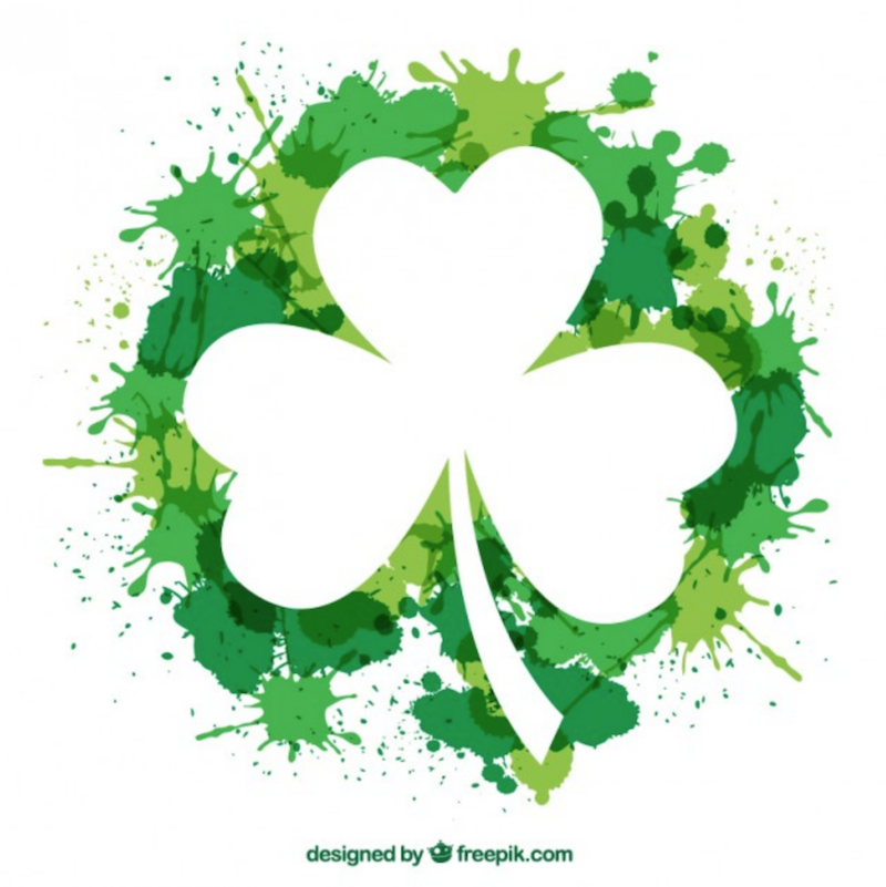 Markzware's tweet image. Free #Vector_Image: #Shamrock with Splashes #watercolor paint splash #vector by #freepik @freepik. Edit #EPS in #Adobe #Illustrator or other #vector #graphic #editing_software. Free commercial use with attribution. #St_Patrick buff.ly/2VZh8XZ