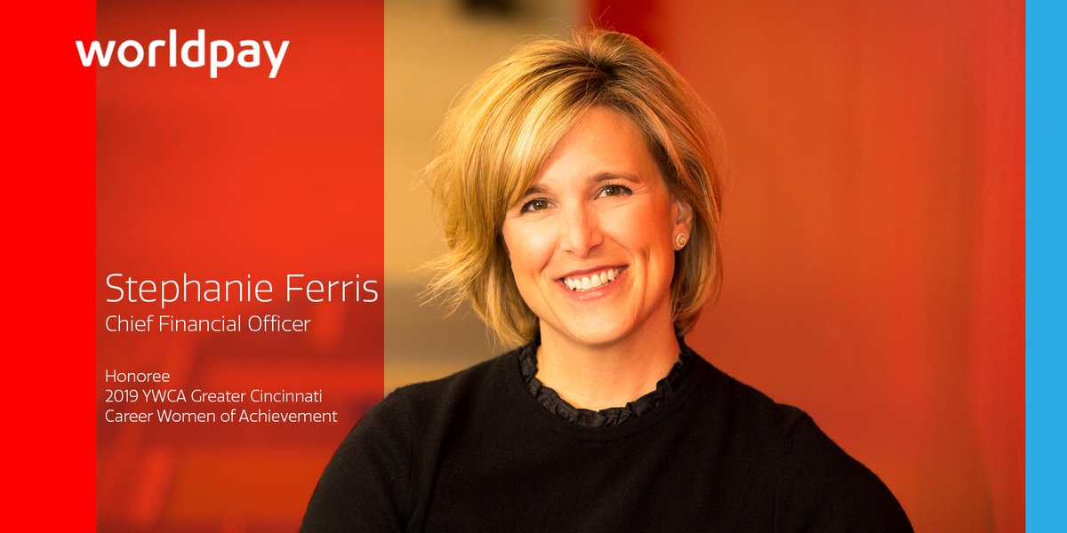 Worldpay_Global's tweet photo. Congratulations to our #CFO Stephanie Ferris for being an honoree on the @YWCACincinnati Career Women of Achievement Award! We are proud of Stephanie's leadership, passion, and her commitment to doing the right thing. Learn more: https://t.co/Ww0stld40r  #YWCAAchieve #CWA40 https://t.co/dDlo8pjd3P