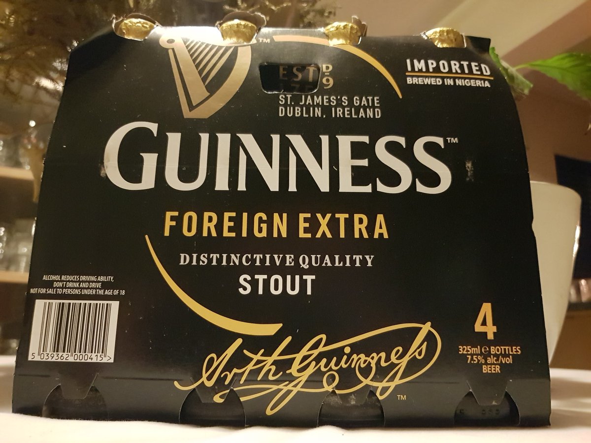 HopticalA's tweet photo. Stoked to pick up this pack of @GuinnessNGR Foreign Extra

I've sampled a few variations &amp; sitting at 7.5%, it's got a bit behind it!

#ForeignExtra #Guinness https://t.co/W8SN7wci4r