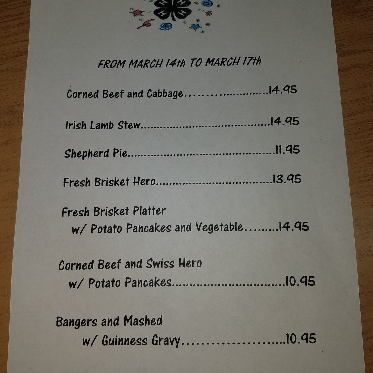 RaySutters's tweet photo. St. Patrick's Day Menu!!
Sutter's Mill this weekend https://t.co/Sr4RNnOhF1