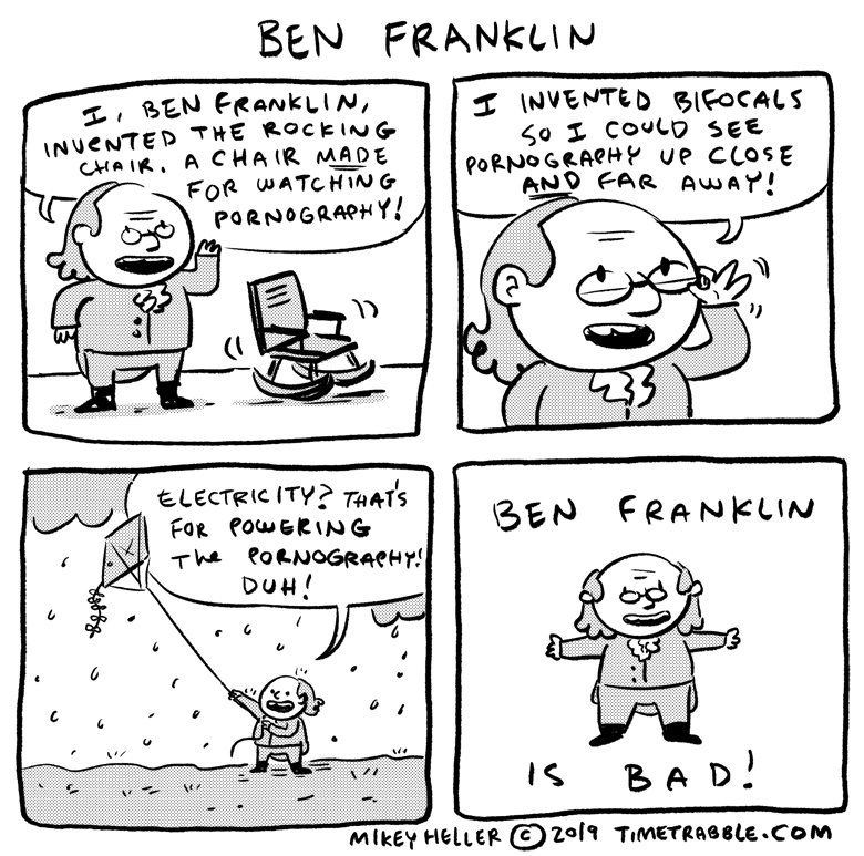 i drew a comic about Ben Franklin 