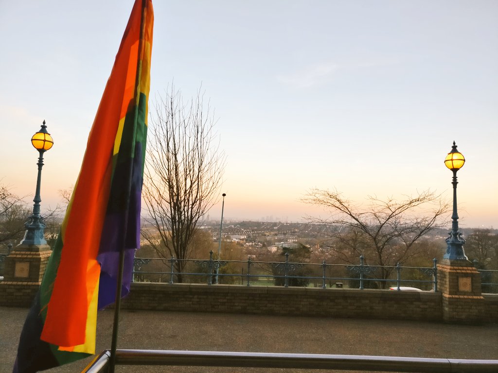 HaringeyPride's tweet image. Our #CommunityPlay is well under way...we are waving our #Prideflag at the top of the hill @Yourallypally! Save the date on Tuesday 9th April to come see what our amazing #communitycast &amp;amp; Kay Adshead for #MamaQuilla has created inspired by #Haringey's #LGBTQ+ 1980's #heritage