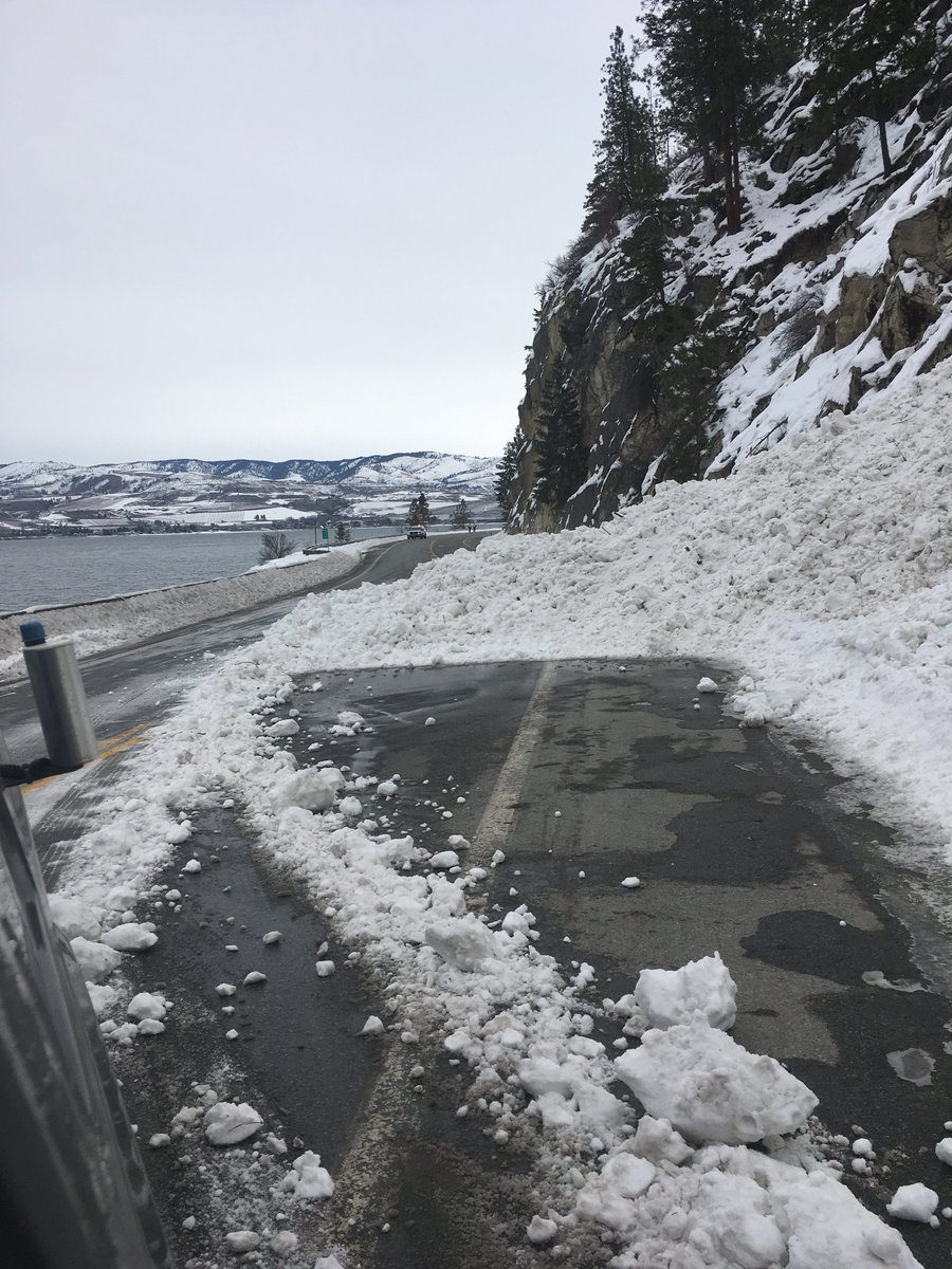 wsdot's tweet photo. Less than a week until spring, but snow is still a story. SR 971 is closed on the south shore of Lake Chelan due to snow slides. Too hazardous for our crews to be in there so waiting until it stabilizes. Follow @WSDOT_East for updates. https://t.co/lg770iIAeN