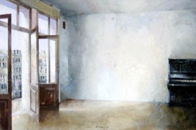 Solo l'alba entrerà nella stanza vuota.
Basterà la finestra a vestire ogni cosa di un chiarore tranquillo,
quasi una luce.
Cesare Pavese,Il paradiso sui tetti,1940
(Dipinto di Matteo Massagrande)