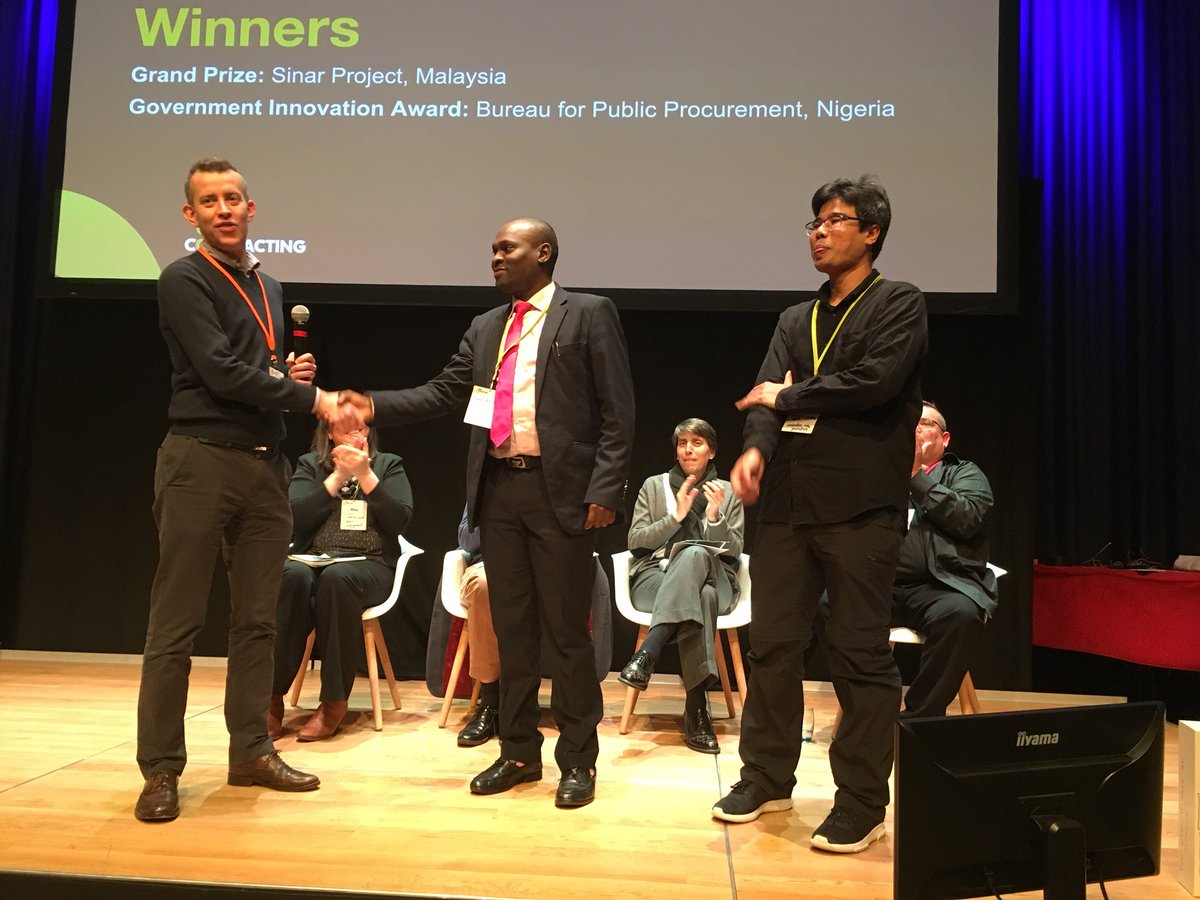 PPmwg's tweet photo. #NOCOPO (https://t.co/sQobQV2mLo) won global Government Innovation Award in #OpenContracting . The award wz conferred after competition organised by @opencontracting &amp; @ODIHQ 2 recognize groundbreaking data-driven ideas 4 improving public procurement. #OpenGovWeek @opengovpart https://t.co/nGTF5obFcl