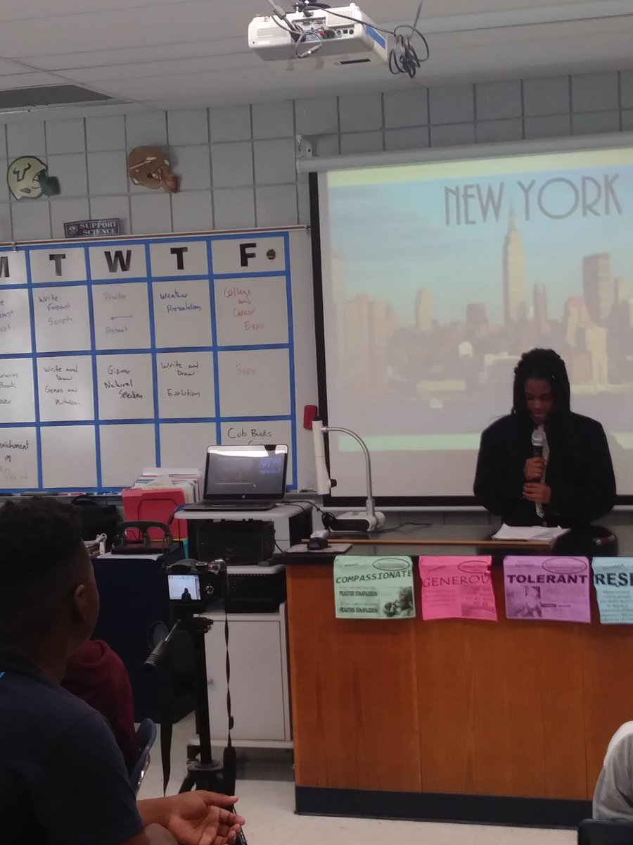 Greco STEM 6th graders made weather forecasts, wrote scripts then turned the classroom into a studio to practice being Meteoroligists <a href="/Grecoms/">Greco Middle School</a>