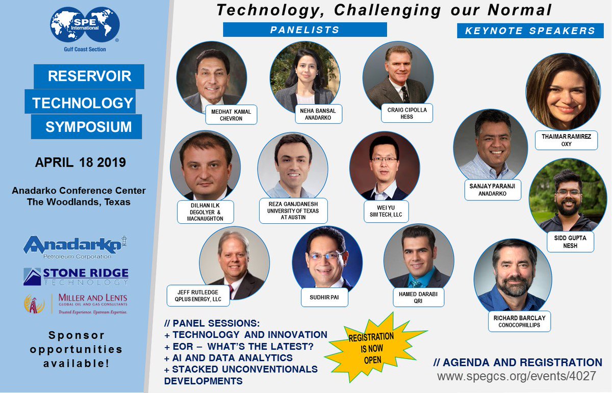 2019 Reservoir Technology Symposium - Technology, Challenging our Normal! 

Register: spegcs.org/events/4027/