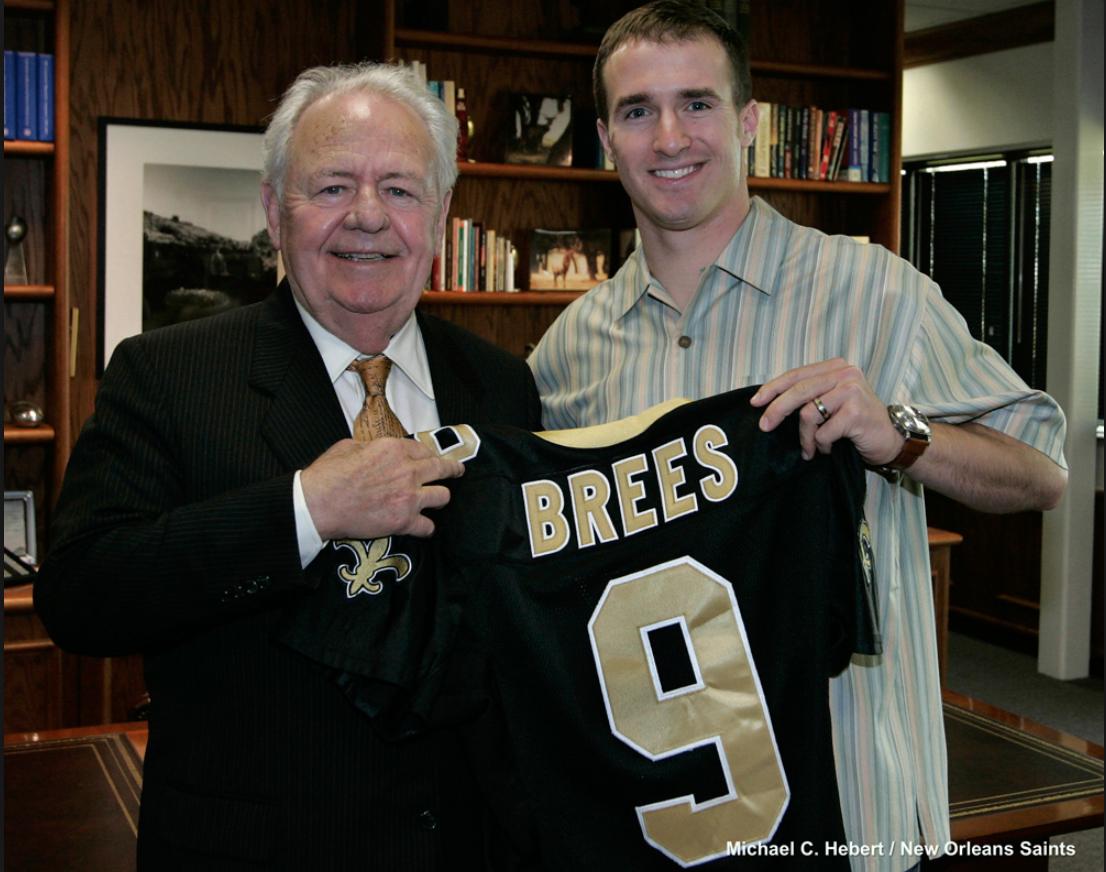 Saints's tweet image. On this day 13 years ago, the #Saints signed a QB by the name of...

Drew Brees 

🐐