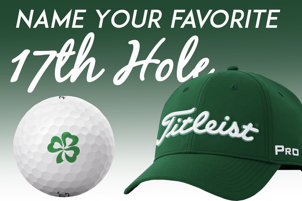 TNgolf's tweet photo. ☘️GIVEAWAY☘️

In honor of #StPatricksDay⁠ ⁠ and #THEPLAYERS, we are going to give away a dozen shamrock-logoed ProV1s and a #Masters green #titleist hat.

How to enter

👉🏼 MUST retweet this post and follow @tngolf

👉🏼 Reply on this post with your favorite 17th hole. Any course! https://t.co/8KbPPqJVOu