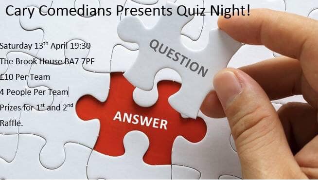Please come along for a fun filled quiz night, at The Brook House, 7:30pm start.