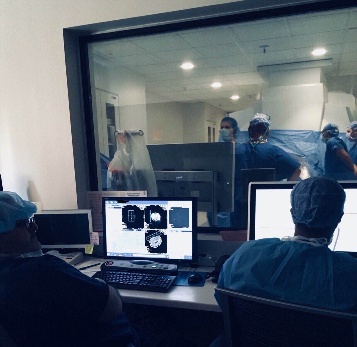 Laser interstitial thermal therapy (LITT) of intracranial pathology via intraoperative 3T MRI at Mount Sinai West; a collaboration of the MSW  neurosurgery and neuroradiology departments!