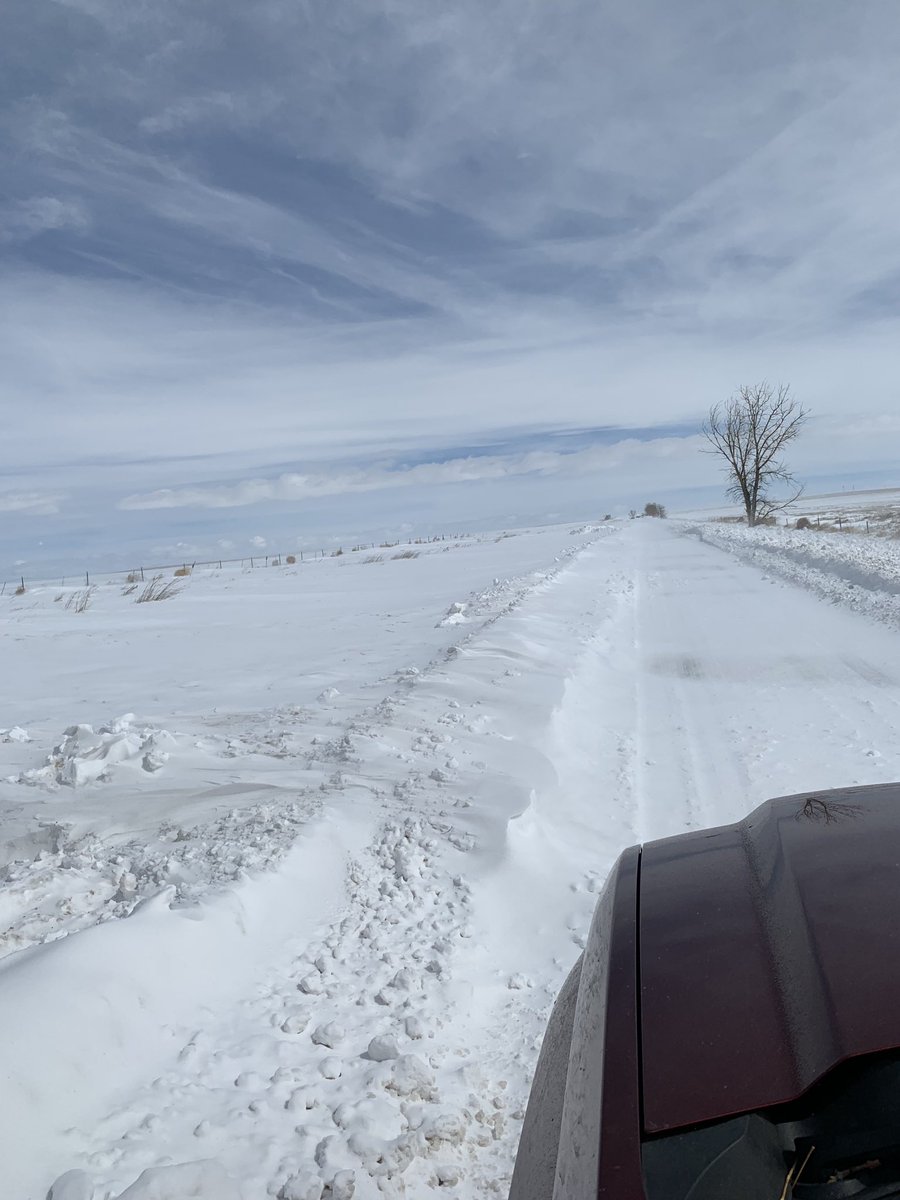 adamscountygov's tweet photo. This is 120th Ave between Tower and Imboden at 2:30 pm today. Please avoid it and 56th Ave. Our Public Works crews are going on 30 hours straight and abandoned vehicles great problems. These roads will likely be impassible in places throughout the night. #AdamsCo https://t.co/o4IZsU9E6L