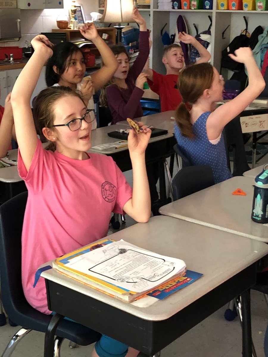 MrsWrightACPS's tweet photo. The students learned about eating bugs for protein in other cultures. They compared, debates and ultimately ate cricket cookies! Turns out- we like bugs too! #iateone #yummy #bakerbutler #fourthgrade #parentpermissionrequired https://t.co/hEoSR0yhqC