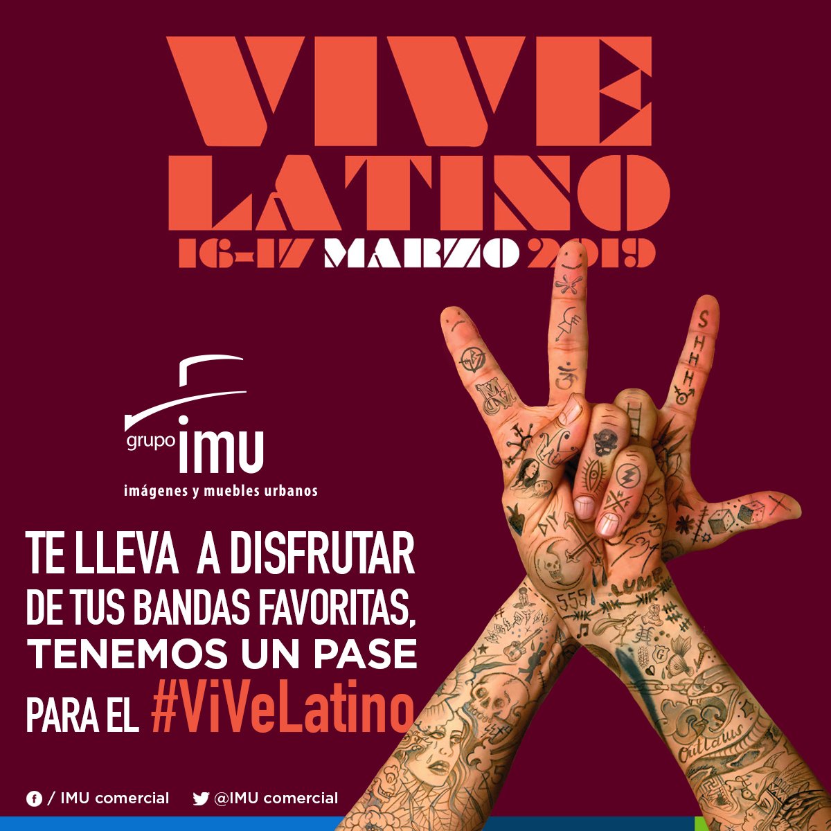 IMUComercial's tweet photo. ¡Tenemos un pase doble para el #ViveLatino!

1. Da "Me gusta" a IMU Comercial, IMU Recicla en Facebook.
2. Da RT a esta publicación y arroba a la persona con quien irás.
3. Envía captura a través de Facebook. 
El ganador será sorteado y notificado por INBOX. https://t.co/v9kORMZVDL