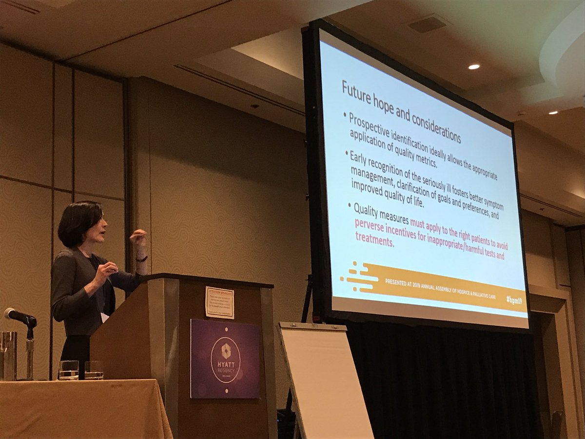 Laura Hanson and @RitchieCS wrap up our #MeasuringWhatMatters session with implications of our @AARP @OptumLabs #quality measure project. So great to work with them & @akelleymd! #hpm19