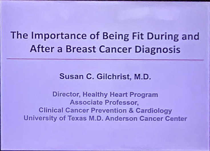 outcomes4me's tweet photo. Did you know that women w/ early stage breast cancer are more likely to die from heart disease than from cancer? Dr. Susan Gilchrist joined us to discuss how a personalized exercise regimen can improve outcomes. #YSCSummit19 #breastcancer #cancer #exercise @YSCBuzz https://t.co/Uxtljh7q2T