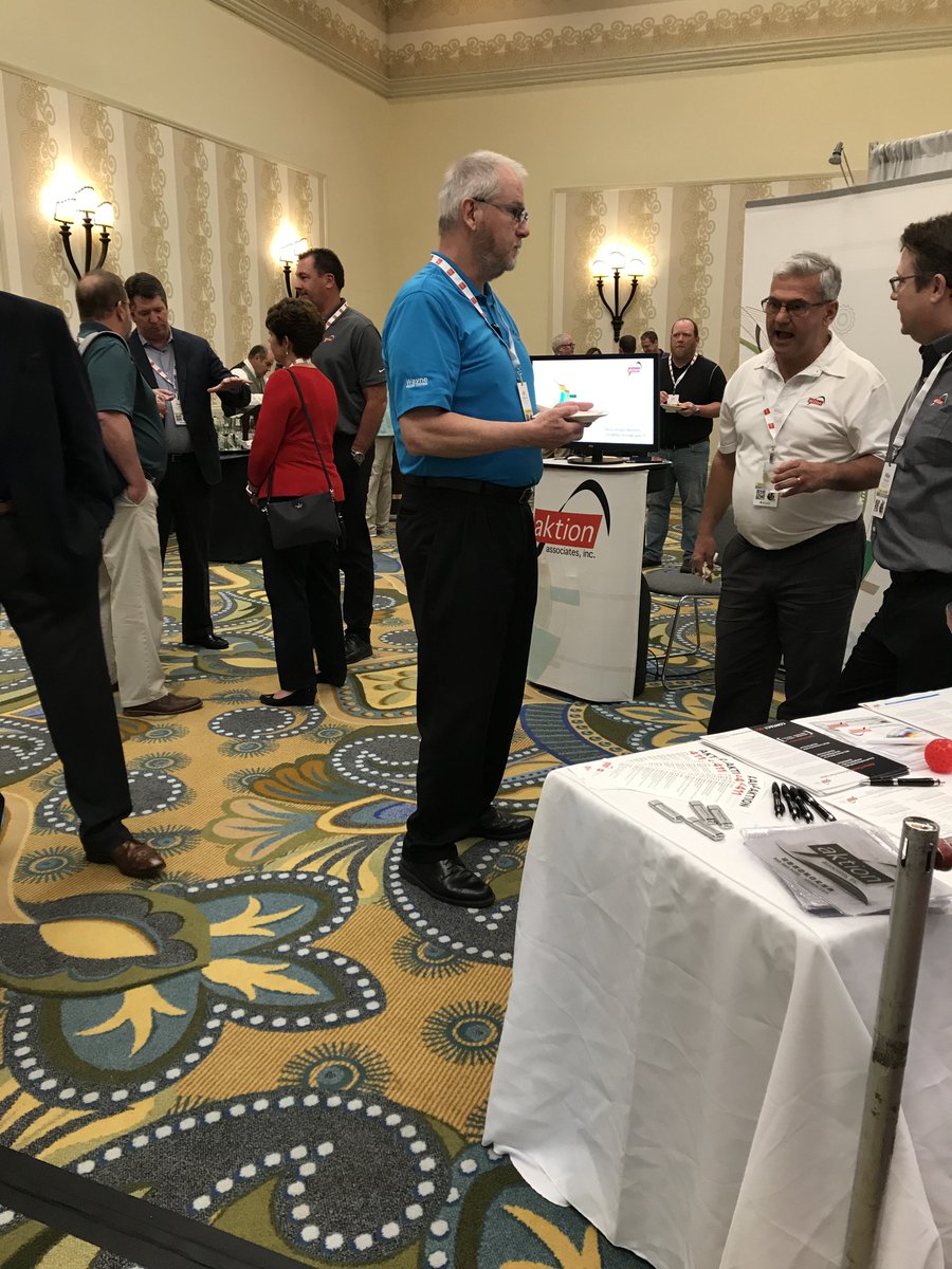 AktionFigures's tweet photo. If we missed you today @TUGconnects be sure to come by and see us tomorrow. Don't skip over Booth 29 - filled with great Aktion team members and cool swag! #TUGConnects #TC19 @Infor_Dist https://t.co/QmjM4fr7MU