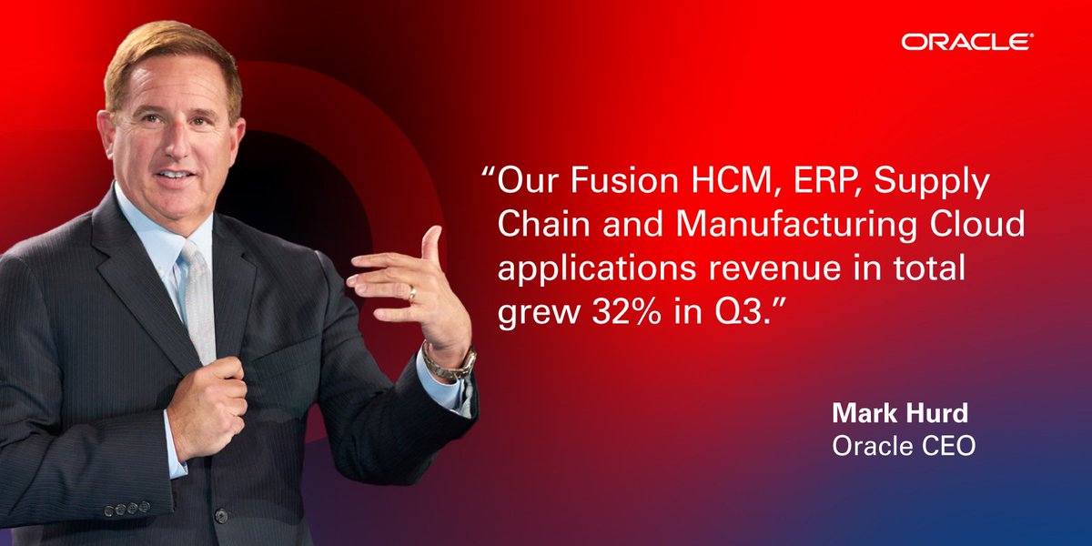 Oracle CEO <a href="/MarkVHurd/">Mark Hurd</a> on #applications revenue and business growth. Per <a href="/IDC/">IDC</a>'s latest annual market share results, Oracle is the #1 Enterprise Applications vendor in North America based on market share and revenue, surpassing Salesforce &amp; SAP. Read more: ora.cl/D6yC5