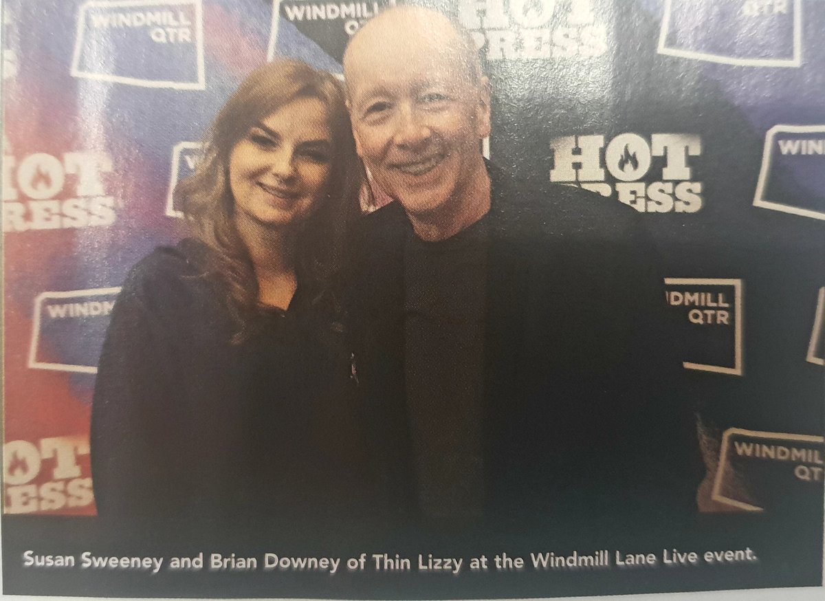 SusanSweeny's tweet photo. A really nice pic of old pals in hotpress magazine at the #windmilllive event in #Dublin #briandowney #thinlizzyband #U2 Thanks #hotpressmagazine @verysouthdublin @TheWOWDinner networking event coming soon to @BallsbridgeD4 @DubTechSummit #edtech #musictech #fintec All welcome. https://t.co/AsWQ9t700I
