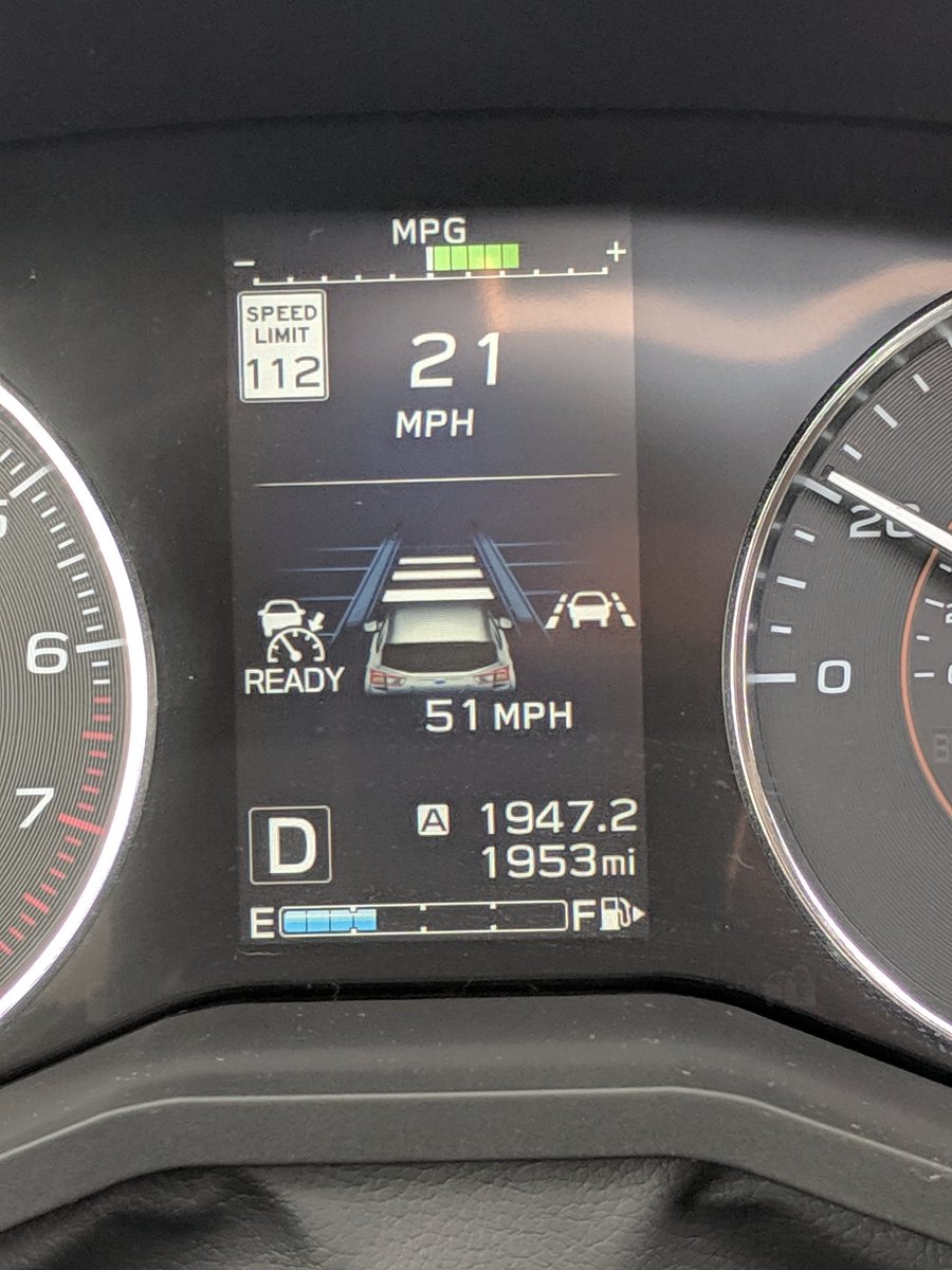 TPrendergast36's tweet photo. @subaru_usa you trying to get me in trouble? Speed limit is 65 not 112. 😁 https://t.co/ubHcbvbFU7