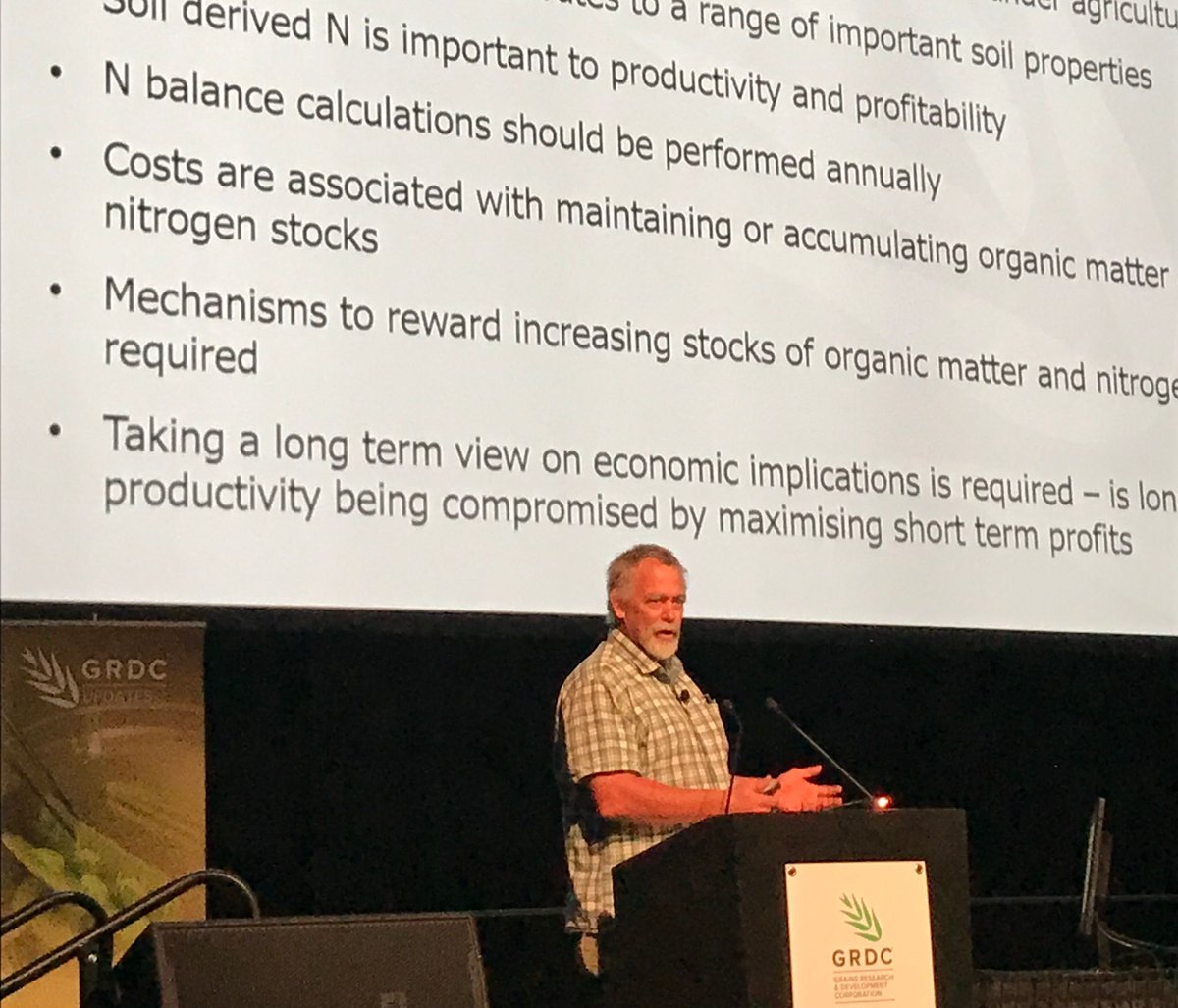 GRDCSouth's tweet photo. Jeff Baldock provides very helpful tips on how to tackle nitrogen & soil organic matter decline in his latest paper being presented @theGRDC #Boort Grains Research Update today. For the full story click here https://t.co/U4M2gj7phC #theGRDC @CSIROnews https://t.co/5l1I891DTW