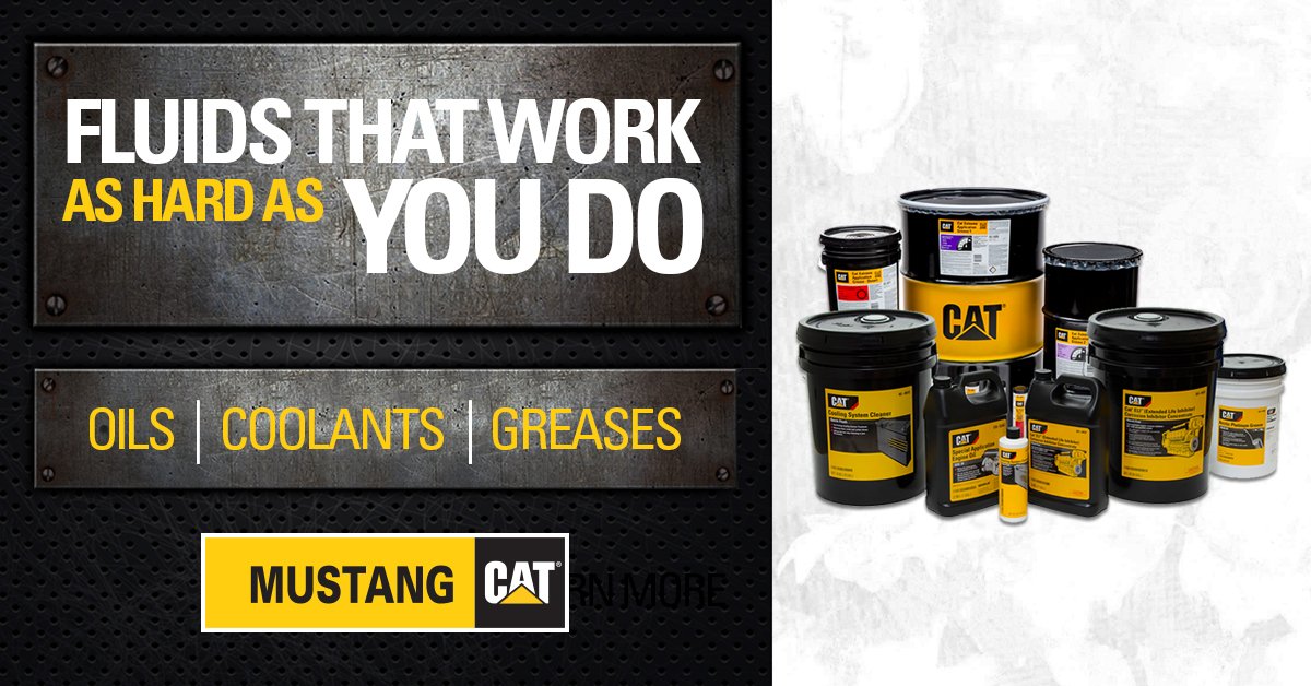 Mustang_Cat_'s tweet photo. Protect your equipment investment. #CatFluids are readily available through #MustangCat Parts locations or online. Click here to learn more ➡️ https://t.co/2nLaoH30Zo https://t.co/BZNnrDGfkL