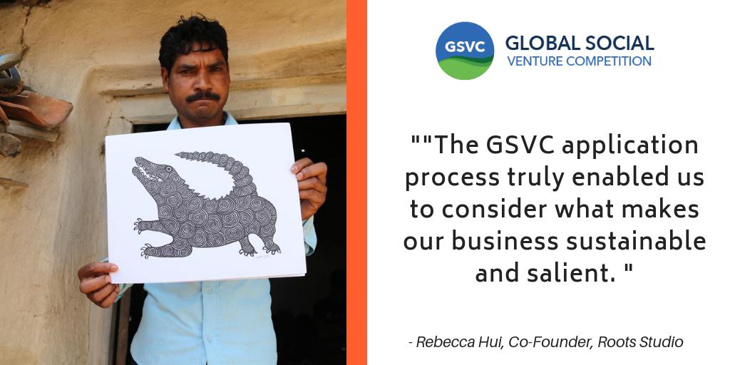 GSVC's tweet photo. Celebrating #20YearsofImpact & #Tech4Good with #GSVC2017 finalist @rootsstudio! They digitize the work of traditional artists in India, Indonesia, Panama, & Jordan, making sharing art globally accessible. Learn more about their #socent impact: htp://gsvc.org/rootstudio/ https://t.co/czNHYZzP18