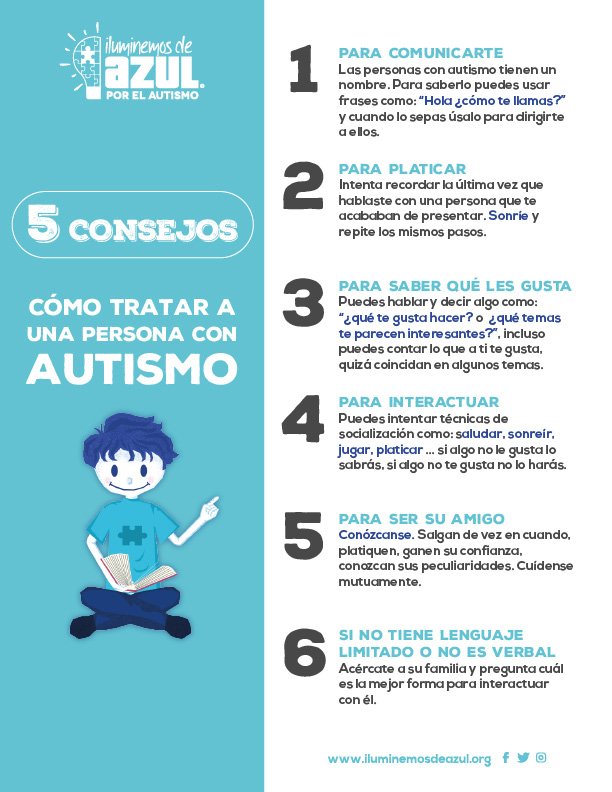 Difunde infografías en redes o imprímelas y entrégalas o pégalas donde consideres necesario. 
Tú participación es clave para concientizar a otros sobre #autismo. Descárgala aquí: 
bit.ly/2F6QdTz
#IluminemosDeAzul  #AbrilMesdelAutismo #DíaDeLaNarizAzul #UnidosPorElAutismo
