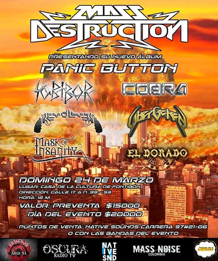 El próximo Ataque Metal será en la Casa Cultural de la localidad de Fontibón, marzo 24! Estaremos acompañando a nuestros amigos de <a href="/MassDcolombia/">MassdestructioN</a> (Mass Destruction) en el lanzamiento de su álbum "Panic Buttom".