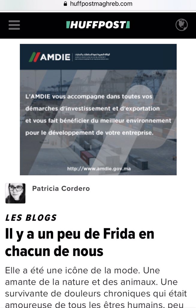 Eythel's tweet photo. .@lacordero llevó a Frida Kahlo hasta @HuffPostCanada @HuffPostGreece @HuffPostMaghreb y @ElHuffPost #VocesHuffPost https://t.co/BjQsGpZODx