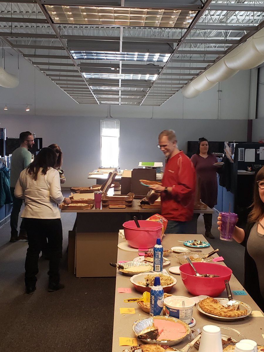 Printron's tweet photo. Our amazing staff knows how to do #PiDay right! Spoiler alert: You'll be drooling soon! #PiDay2019 https://t.co/NCCY5RavuN