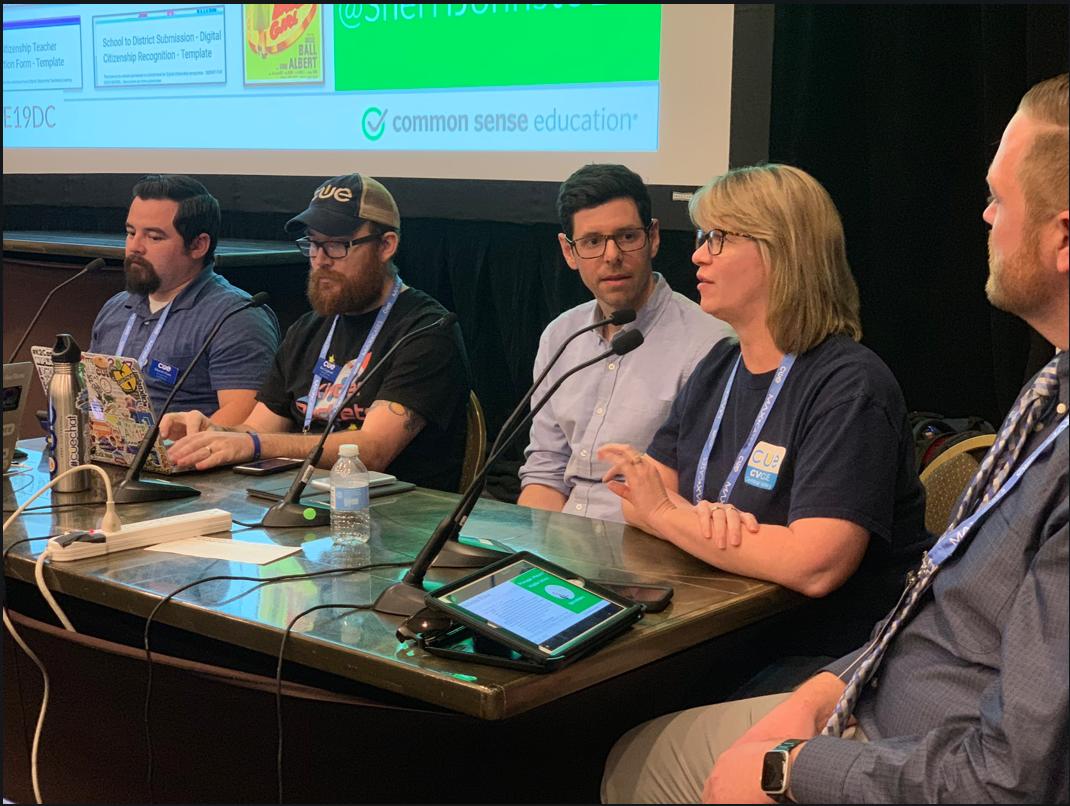 Our panelist @SherriJohnsto19 sharing her practice at <a href="/clovisusd/">Clovis Unified</a> starting with one school, making it an exemplar, and stoking the district fire 🔥 <a href="/CommonSenseEd/">Common Sense Education</a> recognized school. #CUE19DC