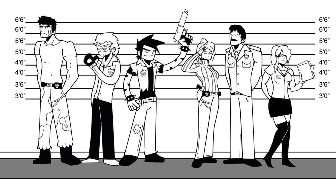 ChappiiART's tweet image. Fun fact about #projectstar! It was an idea that  came from a series I wanted to write called Excel Force. Two cops: Clyde Jaguar and Nick Danger are suspicious of corruption within West Cities elite police force, Excel Force! In Project Star, they&apos;re police that help Steven!