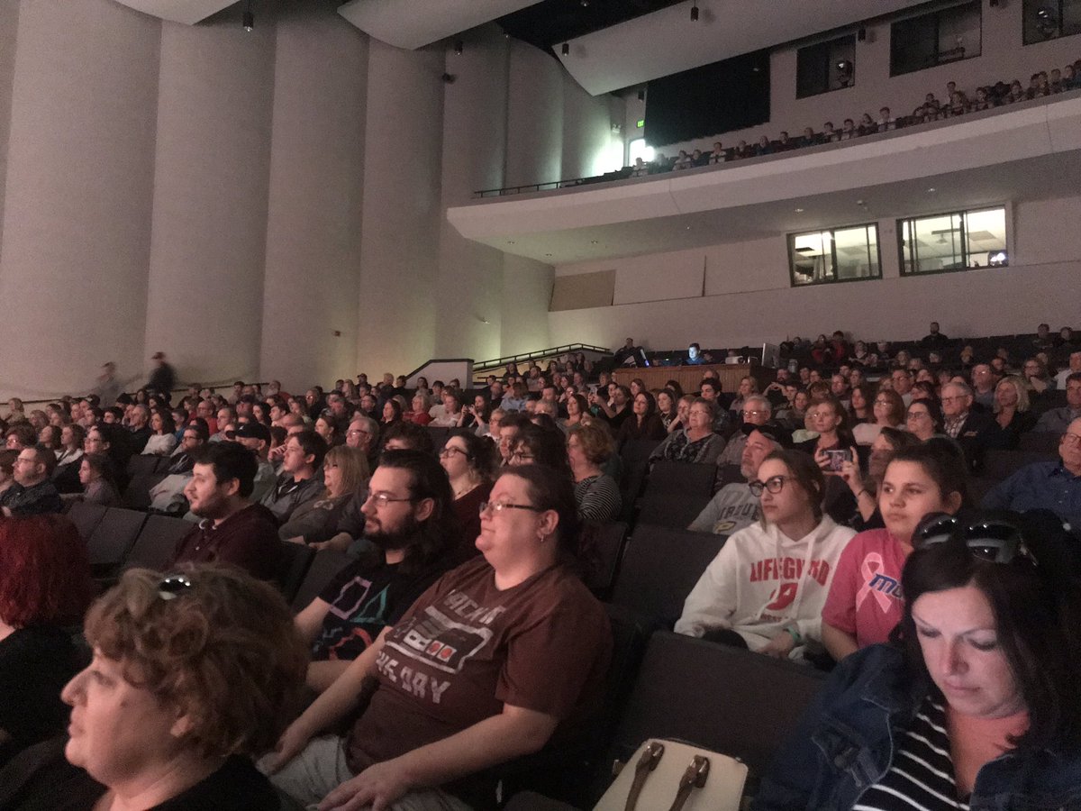 ToddHarmeson's tweet photo. What would bring all of these people to the auditorium at PHHS on a Thursday night? A Pep Rally for the Show Choirs performing at ISSMA State Finals this weekend! Go #Pendletones #EmeraldSuite and #NewEdition We know you are number 1 in #Pendleton, IN. https://t.co/UspQgf5uB2