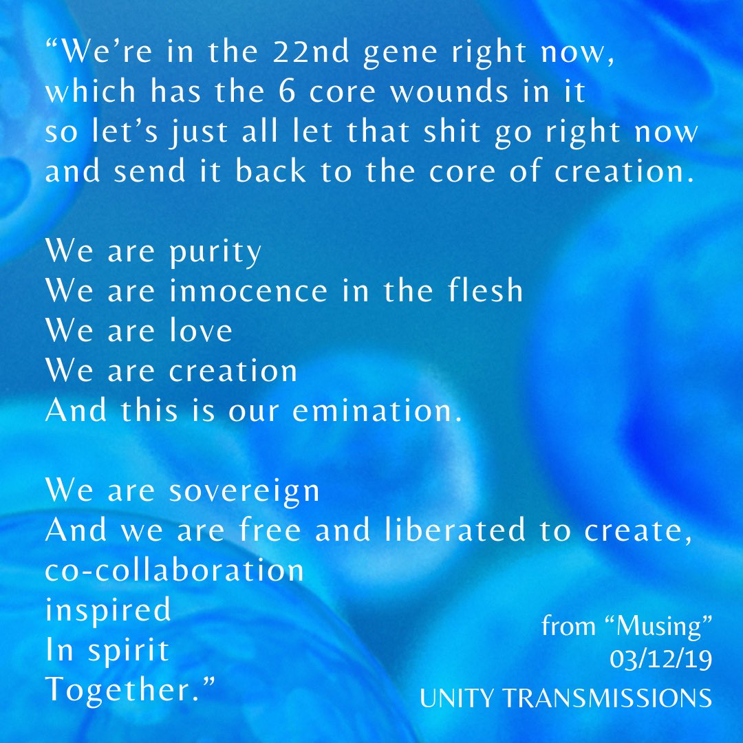 Unity1Love's tweet photo. #oneness #genekeys #DNA #ascensionmechanics #podmind #newearth #miracles #beyondgravity #wearefamily #mniwiconi #waterislove #unitytransmissions #goldenpod #UnityGrace #Love #Arora #Aurora #FlightLessons101 #Multidimensional #Interdimensional #9thWave #innerdimensional #sovereign https://t.co/mmUrm8LGFU