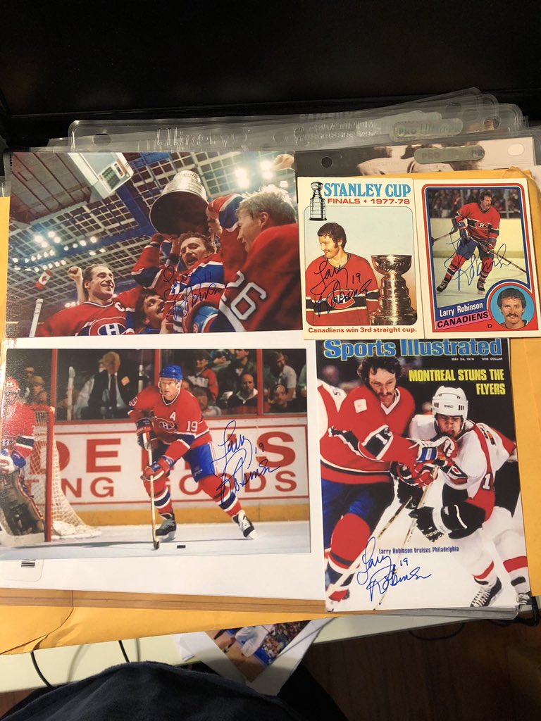 autographsINC's tweet photo. Hockey Hall of Famer Larry Robinson not only signed my photos but included some vintage hockey cards. Class act!!! #autograph #ttmsuccess #hockey #hof #autographsforacure https://t.co/XGqf1NHpp1
